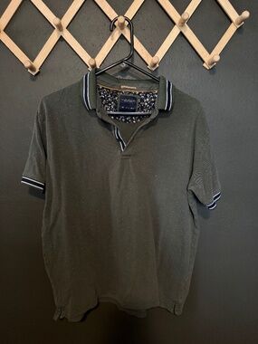 Denim and Flower Polo Shirt